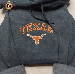 NCAA Texas Longhorns Embroidered Sweatshirt, Texas Longhorns Embroidered Shirt, Embroidered Hoodie, Unisex T-shirt
