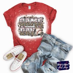 Bleached Game Day Baseball Shirt, Baseball Mom Shirt, Baseball Shirts, Baseball Tees, Leopard Baseball TShirts, Baseball