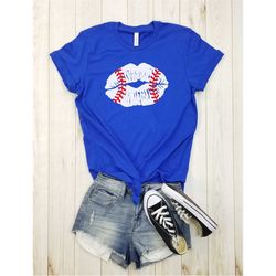 Baseball Lips - Shirt, Baseball Mom Shirt, Baseball Shirt, Baseball Shirts, Baseball Mama Shirt, Love Baseball Shirt,Wom