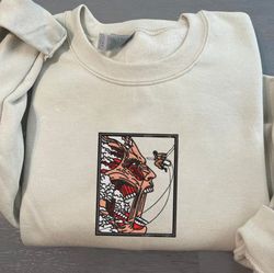 Eren Yeager Embroidered Crewneck, Attack on Titan Embroidered Sweatshirt, Inspired Embroidered Manga Anime Hood