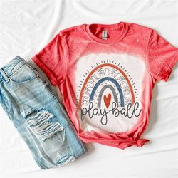 baseball rainbow shirt-baseball mom shirt-bleached baseball shirt-bleached shirt-baseball shirt-