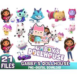 Gabbys DollHouse 21 Digital Papers, Cliparts, PNG