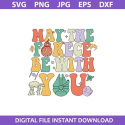 May The Forece Be With You Svg, Star Wars Svg, Png Jpg Dxf Eps Digital File
