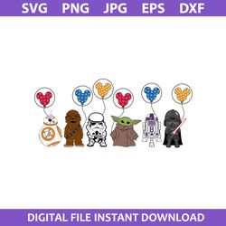 Disney Star Wars Svg, Star Wars Disney Balloon Svg, Png Jpg Dxf Eps Digital File