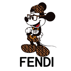 Fendi Mickey Mouse fashion Svg, Fendi brand Logo Svg, Fendi Logo Fashion Logo Svg File Cut Digital Download