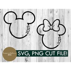 svg, png, mickey and minnie outline, 2023,digital download, vacation, diy, cricut, family, mickey svg, group shirt, silh