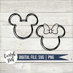 SVG, Mickey, Minnie, graphic, sketch, digital download, castle, magical, instant download, Orlando, California, vacation