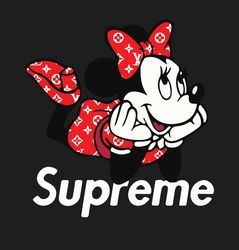 Supreme Minnie Mouse fashion Svg, Supreme brand Logo Svg, Supreme Logo Fashion Logo Svg File Cut Digital Download