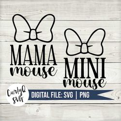 SVG, mama mouse, mini mouse, digital download, instant, minnie, castle, princess, mommy and me, daughter, cut file, cric
