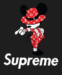 Supreme Mickey Mouse fashion Svg, Supreme brand Logo Svg, Supreme Logo Fashion Logo Svg File Cut Digital Download
