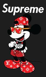 Supreme Mickey Mouse fashion Svg, Supreme brand Logo Svg, Supreme Logo Fashion Logo Svg File Cut Digital Download