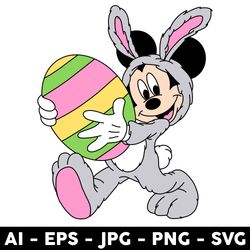 Easter Bunny Mickey Svg, Mickey Mouse Svg, Easter Bunny Svg, Easter Eggs Svg, Disney Svg - Digital File