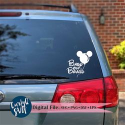 svg, baby on board, balloon, car, car decal, instant download, silhouette, cricut, window decal, mickey, png, infant saf