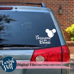 svg, toddlers on board, balloon, car, car decal, instant download, silhouette, cricut, window decal, mickey, png, safety