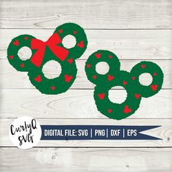 SVG, christmas, Mickey, Minnie, wreath, holiday, santa, cut file, digital download, merry christmas, bow, magical, cricu