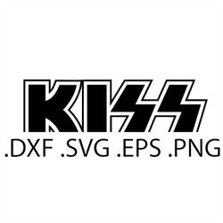 KISS - Rock Band Logo - Digital Download, Instant Download, svg, dxf, eps & png files included!