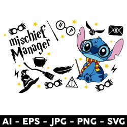 Mischief Manager Stitch Full Wrap Svg, Stitch Svg, Magical Wizard Svg, Disney Svg - Digital File