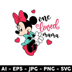 Minnie One Loved Mama Svg, Minnie Mouse Svg, Disney Svg - Digital File