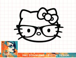 Hello Kitty Black and White Nerd Glasses Short Sleeve T-Shirt copy png