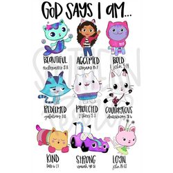 God says I am | Sublimation Design | Digital Download | Womens, Kids Shirt PNG