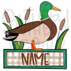 Mallard duck name plate | Sublimation Design | Digital Download | Womens, Kids Shirt PNG
