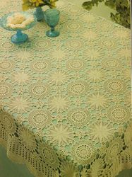 Crochet diagram Patchwork Tablecloth, Trousseau Treasure - Digital Vintage pattern PDF download
