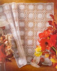 Lace Tablecloth Carpet of Blooms Crochet diagram - Digital Vintage pattern PDF download