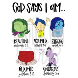 God says I am | Sublimation Design | Digital Download | Womens, Kids Shirt PNG