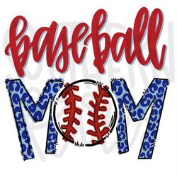 Baseball Mom | Royal and Red | Sublimation Design | Digital Download | Womens, Kids Shirt PNG