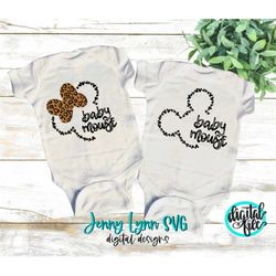 Baby Mouse SVG Park Family Mouse SVG Shirt Digital Clipart Silhouette Download Iron On Baby Mouse Digital Cricut Cut