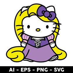 Hello Kitty Rapunzel Svg, Rapunzel Svg, Hello Kitty Svg, Hello Kitty Princess Svg, Disney Princess Svg -Digital File