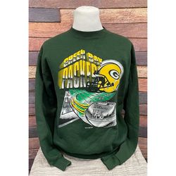 Vintage Green Bay Packers NFL Football 1990s Green Logo 7 Crewneck Sweatshirt - Packers Football Shirt - Green Bay Footb