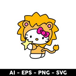 Hello Kitty Leo Svg, Leo Svg, Hello Kitty Svg, Hello Kitty Zodiac Svg, Zodiac Svg - Digital File