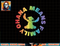 Disney Lilo & Stitch Ohana Means Family Rainbow Circle T-Shirt copy png
