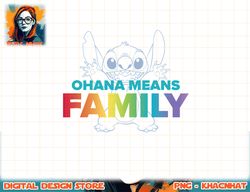 Disney Lilo & Stitch Ohana Means Family Stitch Rainbow Pride T-Shirt copy png