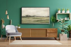 Frame TV Art abstract landscape painting neutral green, Samsung Frame TV Art Digital Download | 872