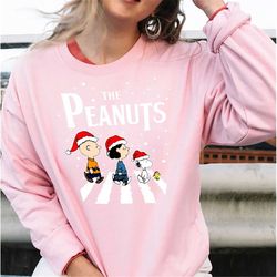 Peanuts Abbey Road Christmas Crewneck Sweatshirt, Cute Christmas Snoopy Shirt, Peanuts T-shirt