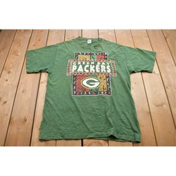 Vintage 1993 Green Bay Packers Logo 7 NFL Graphic T-Shirt / Made In USA / Single Stitch / NFL / 90s Streetwear / Sportsw