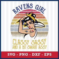 Baltimore Ravens Girl Classy Sassy And A Bit Smart Assy Svg, Alanta Falcons Girl NFL Svg, Png Dxf Eps File