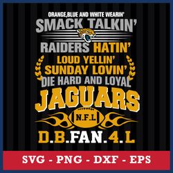 Jacksonville Jaguars NFL D.B.Fan.4L Svg, Jacksonville Jaguars Svg, NFL Svg, Png Dxf Eps Digital File