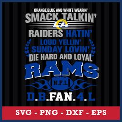 Los Angeles Rams NFL D.B.Fan.4L Svg, Los Angeles Rams Svg, NFL Svg, Png Dxf Eps Digital File