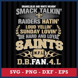 New Orleans Saints NFL D.B.Fan.4L Svg, New Orleans Saints Svg, NFL Svg, Png Dxf Eps Digital File