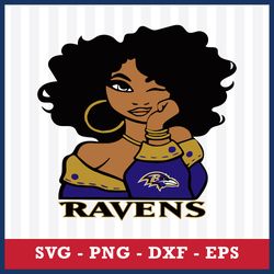 Baltimore Ravens Girl Svg, Baltimore Ravens Svg, NFL Svg, Png Dxf Eps Digital File