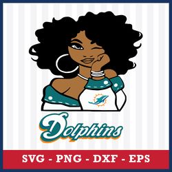 Miami Dolphins Girl Svg, Miami Dolphins Svg, NFL Svg, Png Dxf Eps Digital File