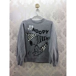 Vintage Peanuts Snoopy Sweatshirt Big Logo Cartoon There An Art In Knowing How To Be The Life Of The Party Streetwear Sn