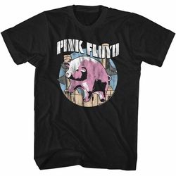 Pink Floyd Flying Pig Black Adult T-Shirt