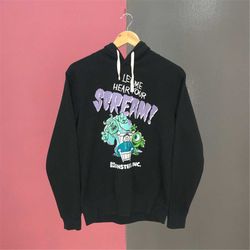 Monster Inc Hoodie Sweatshirt, Black Graphic Pullover Sweater