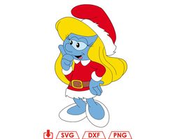 Smurfette Christmas svg, Baby Smurf Christmas svg png