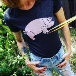 NEW IN! Small Dark gray Pink Floyd David Gilmour pink pig t-shirt