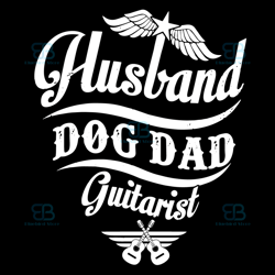 Husband Dog Dad Guitarist Svg, Fathers Day Svg, Dog Dad Svg, Instant Download